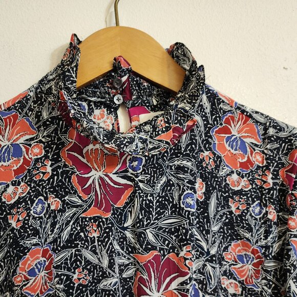 Isabel Etoile Marant Silk Yandra Floral Mock Neck Midi Dress Sz 38/ 6US Classic - Picture 5 of 15